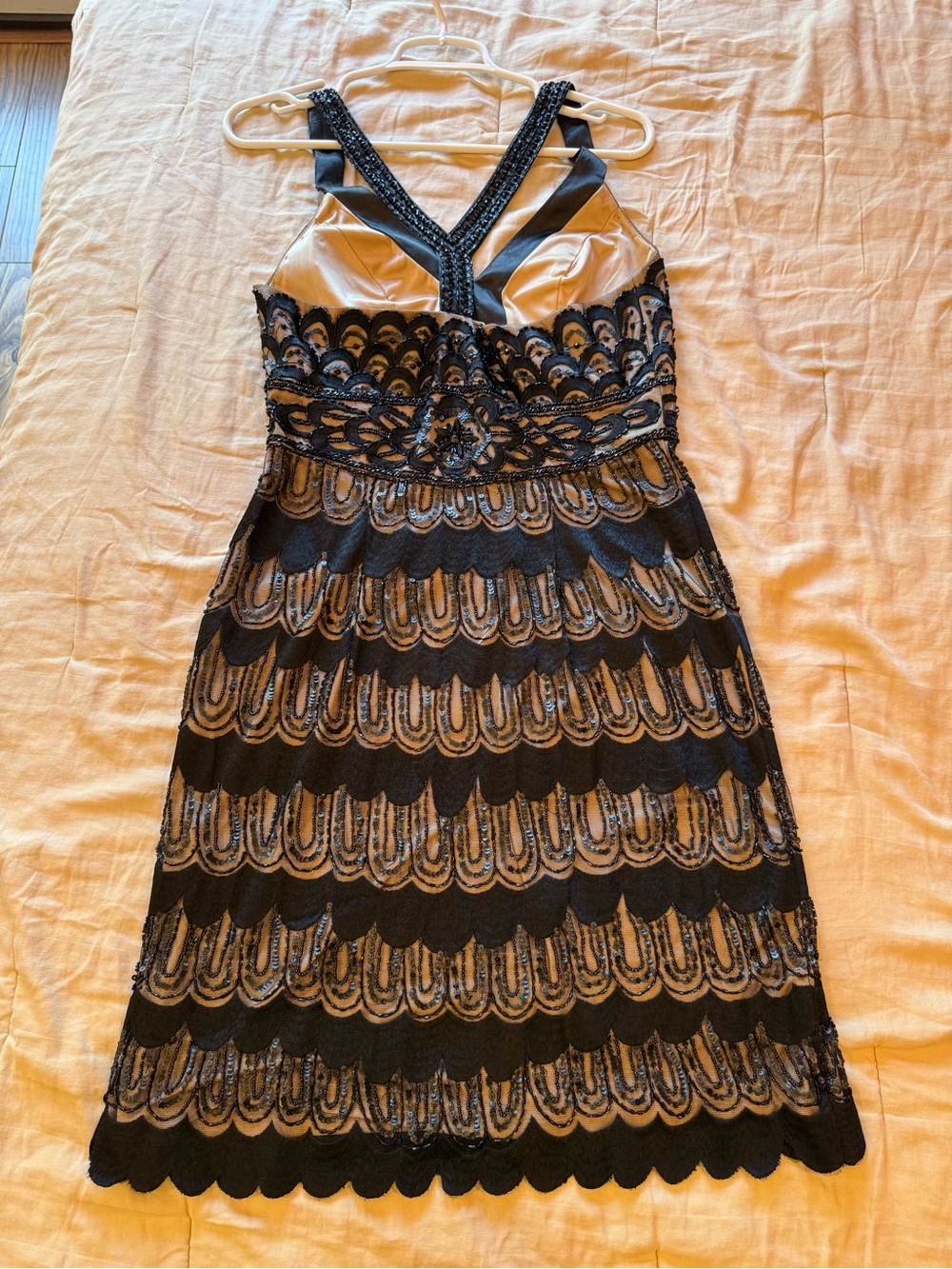 Sue Wong Black Nude Embellished Y-Back Dress 10 - Picture 2 of 9
